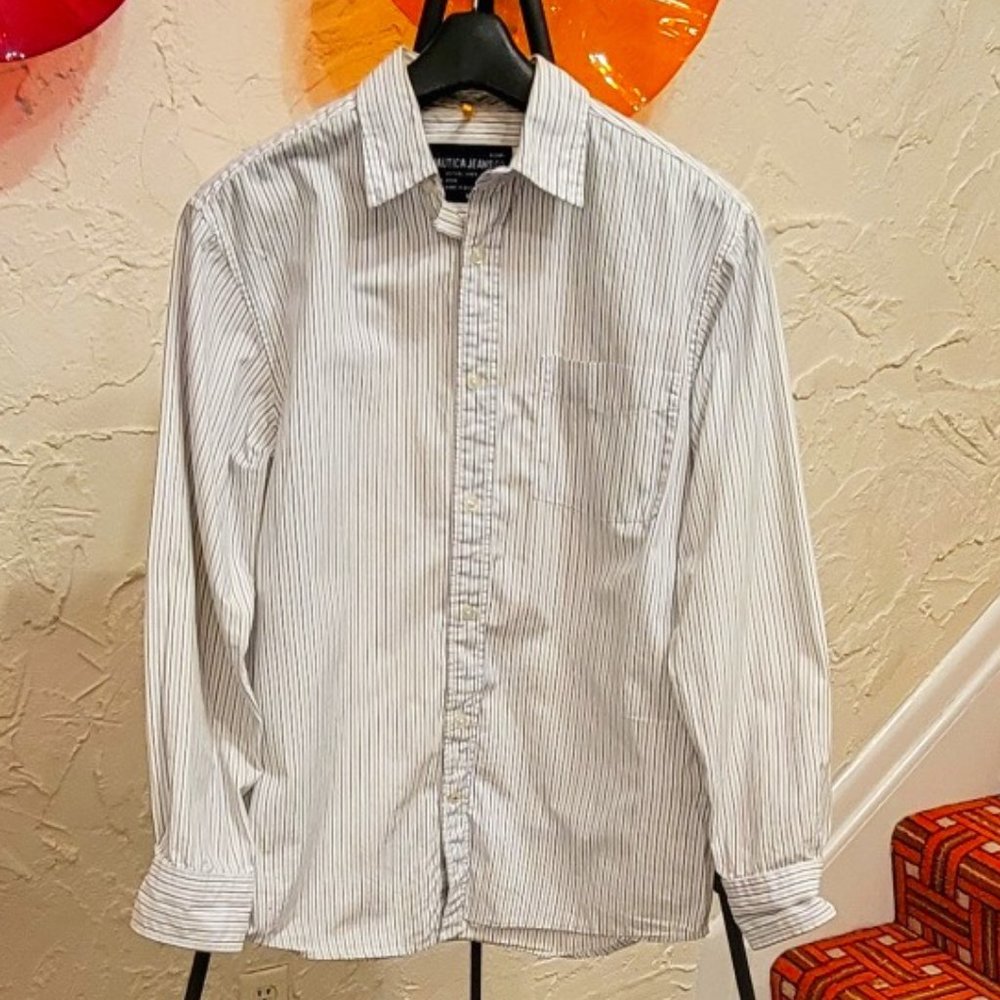 Nautica Casual Button Down Striped Shirt